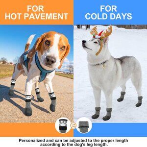 BEAUTYZOO Anti-Slip Dog Socks Shoes Hot/Cold/Wet Ground Paw Protectors 4pk sz XL